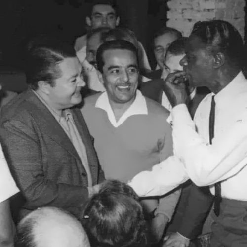 Nat King Cole meeting Aníbal Troilo in Buenos Aires. 1959.